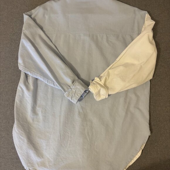 PIECES Oversized Two-Tone Shirt – Size S - Picture 4 of 7